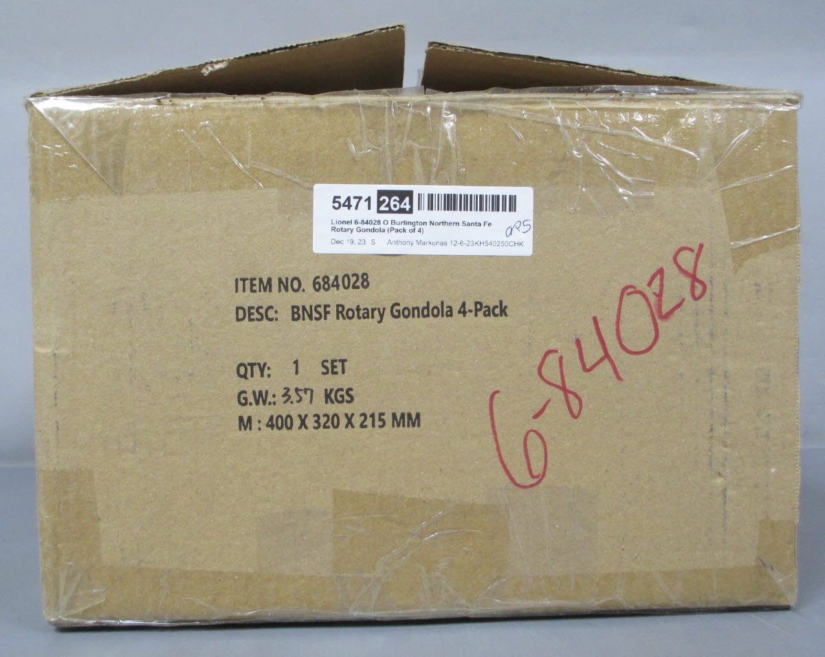 Lionel 6-84028 O Burlington Northern Santa Fe Rotary Gondola (Pack of 4)