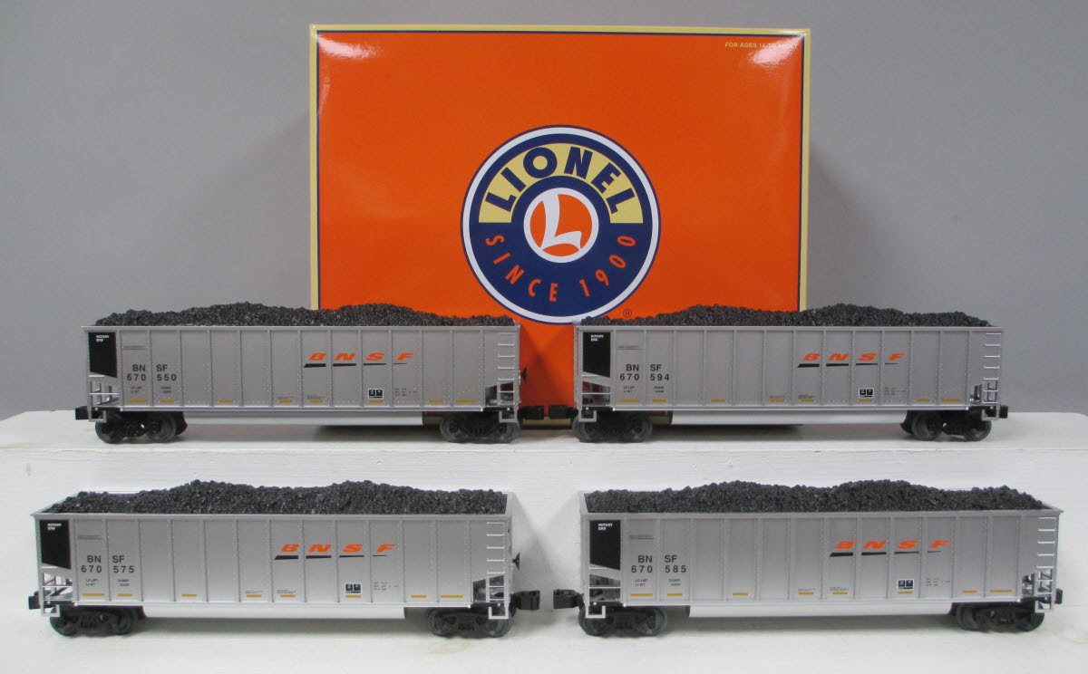 Lionel 6-84028 O Burlington Northern Santa Fe Rotary Gondola (Pack of 4)