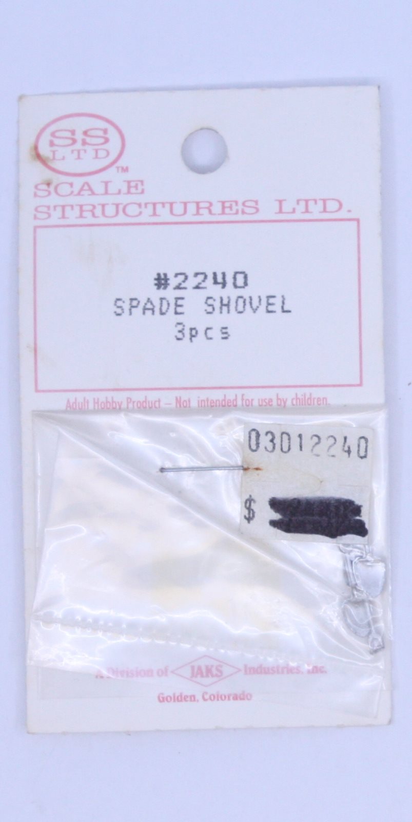 Scale Structures 2240 HO Spade Shovel (Pack of 3)