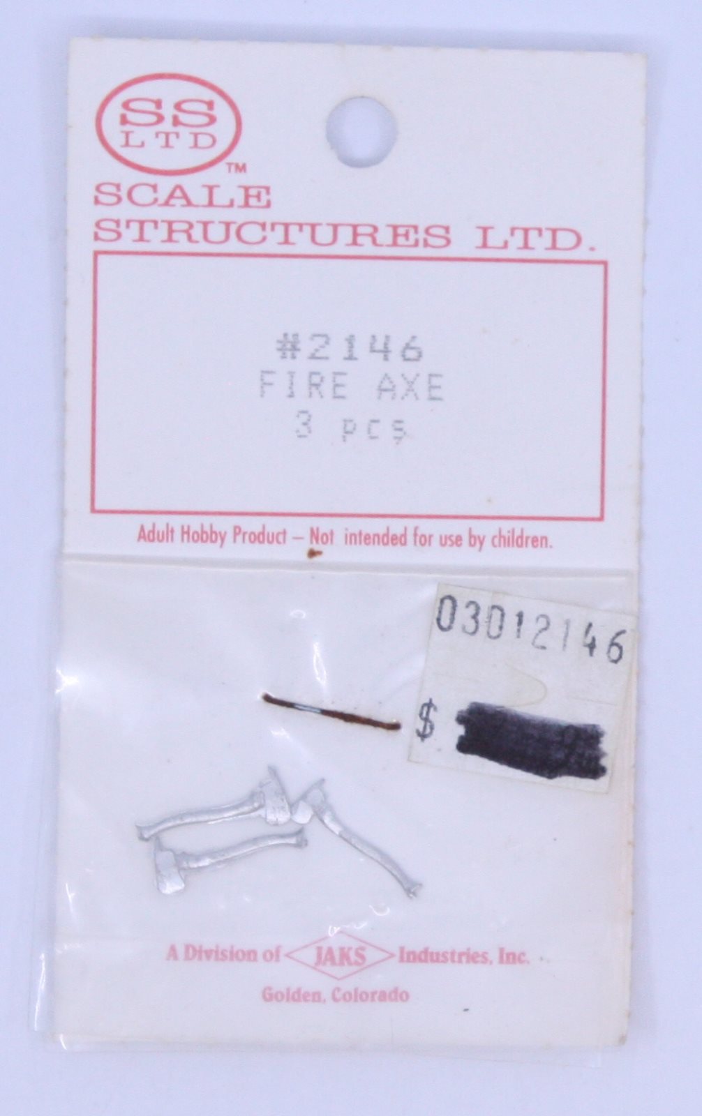 Scale Structures 2146 HO Scale Fire Axe (Pack of 3)