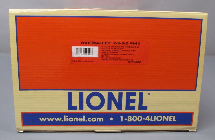Lionel 6-11322 O 2-6-6-2 Nickel Plate Road Mallet Steam Locomotive #943