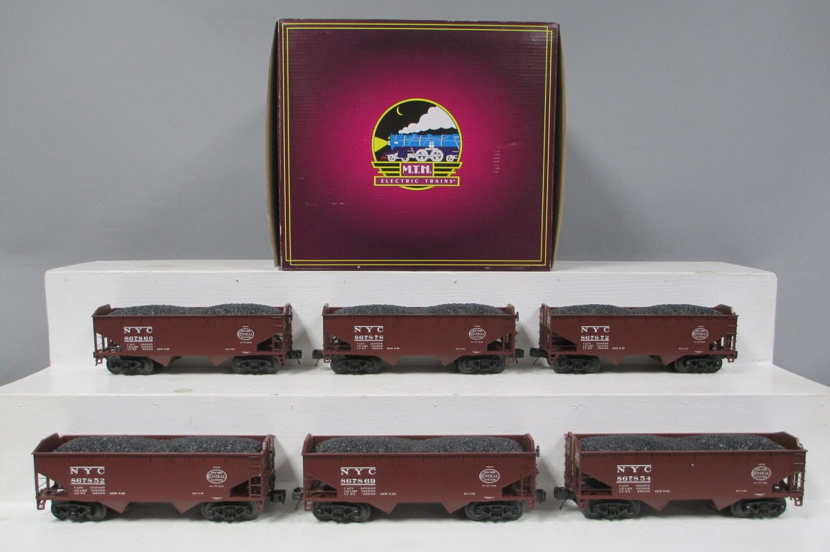 MTH 20-90615 O New York Central 2-Bay Offset Hopper Car Set (Set of 6)