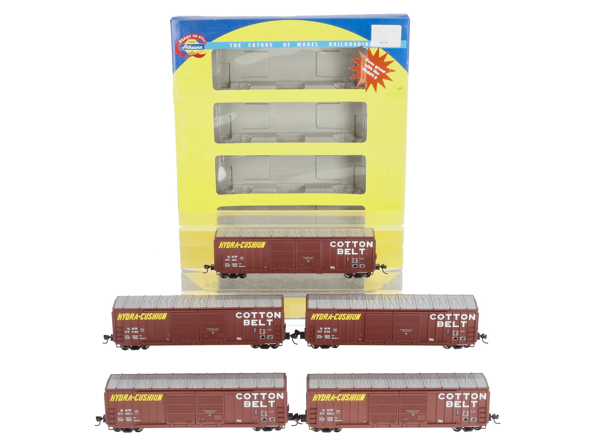 Athearn 92315 HO Cotton Belt 50' FMC DD Box Car (Pack of 5)
