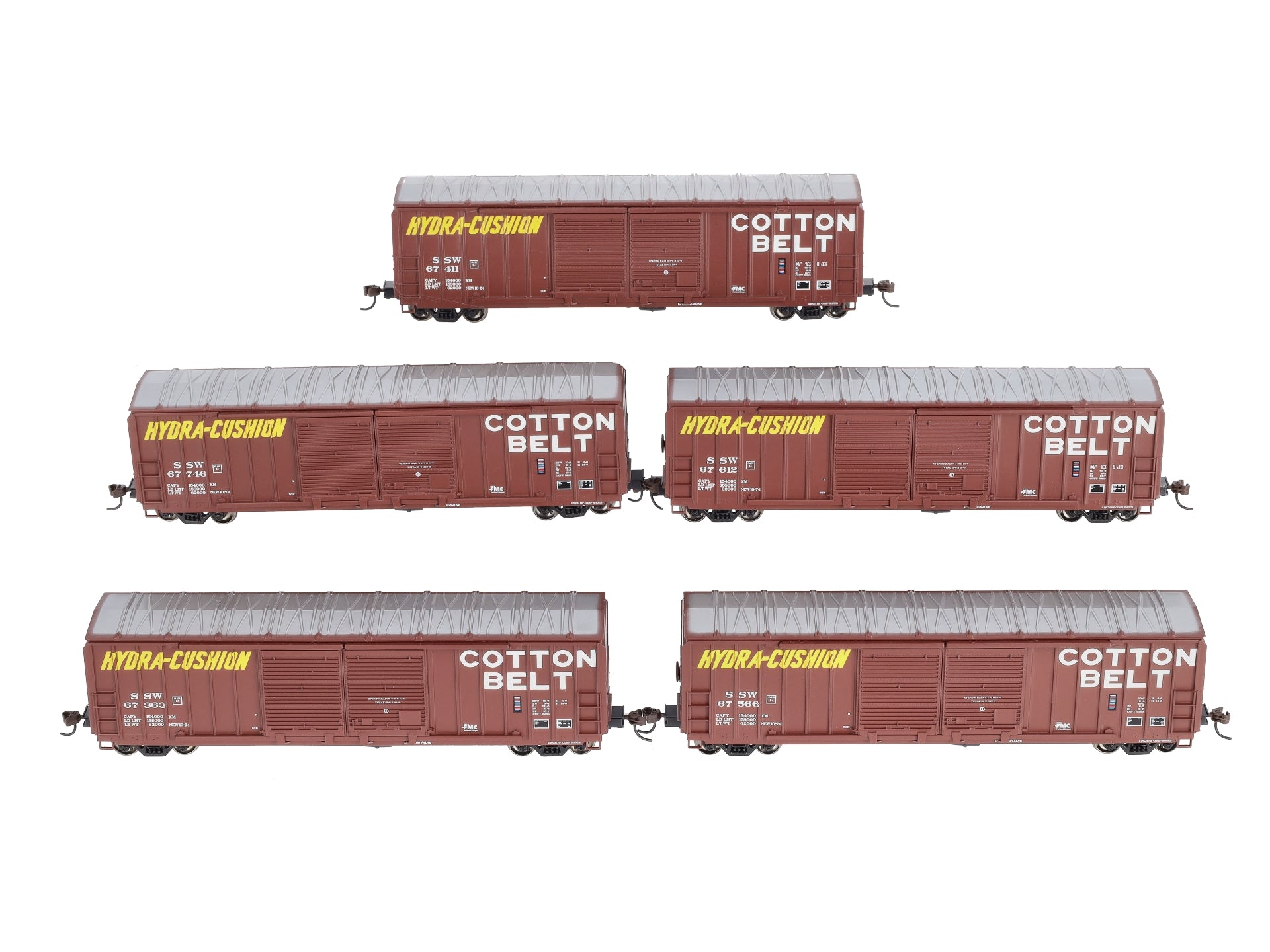 Athearn 92315 HO Cotton Belt 50' FMC DD Box Car (Pack of 5)