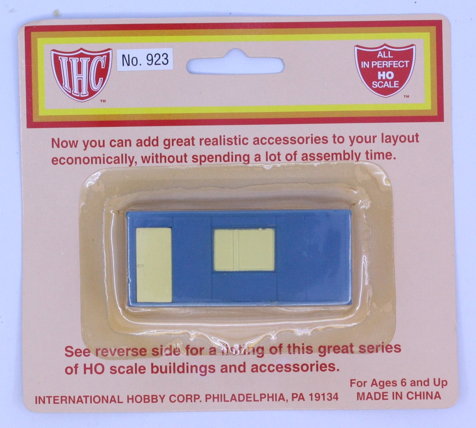 IHC 923 HO Scale Mobile Office Site Blue and Yellow