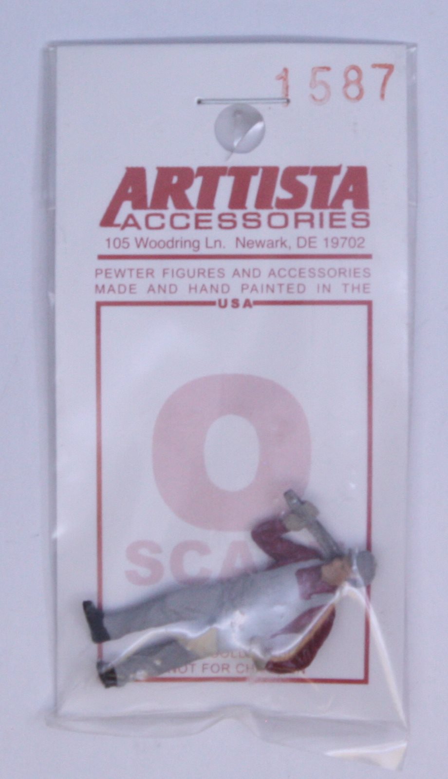 Arttista 1587 O Scale Engineer with Wrench in Red Shirt