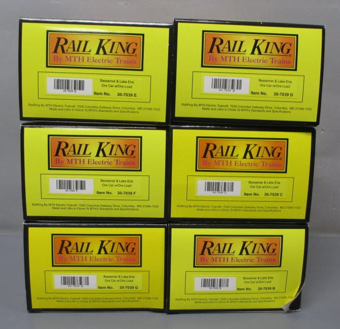 MTH 30-7039 O Bessemer & Lake Erie RailKing Ore Car Set (Set of 6)