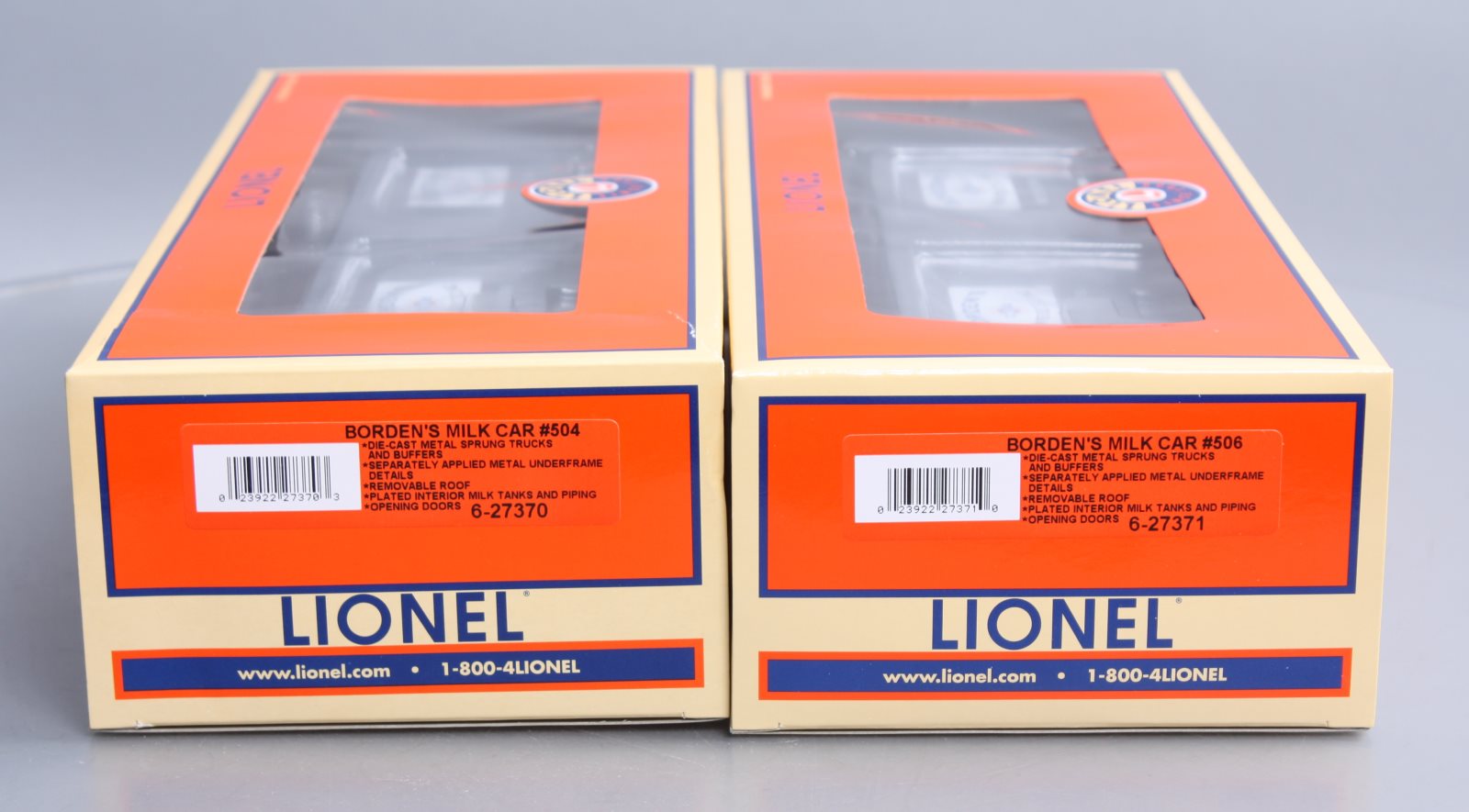 Lionel 6-27369 O Gauge Borden's Milk Car (Set of 2)