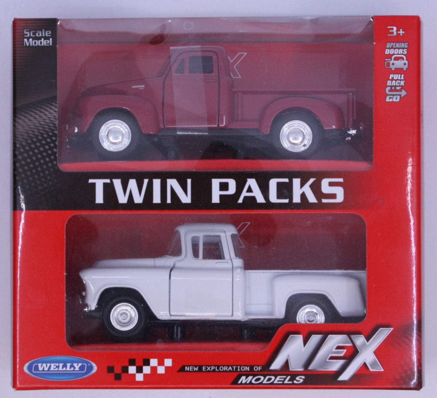 Welly 000ST7 Twin Pack 1:43 Chevy Pickup Trucks 55' Sidestep & 53' 3100 Pickup