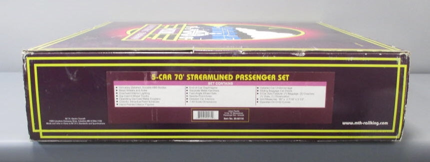 MTH 20-65116 O Union Pacific 70' Smooth Sided Passenger Car Set (Set of 5)