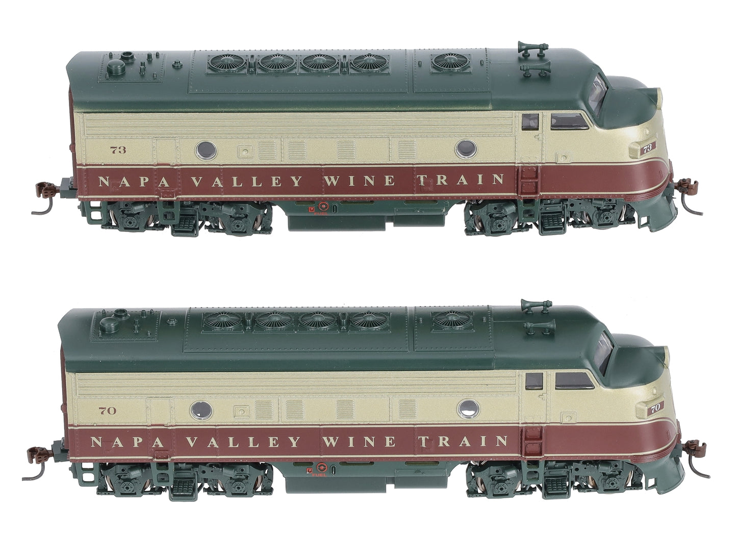 Athearn 85101 HO Napa Valley Railroad F7 A/A Diesel Locomotive #70, #73