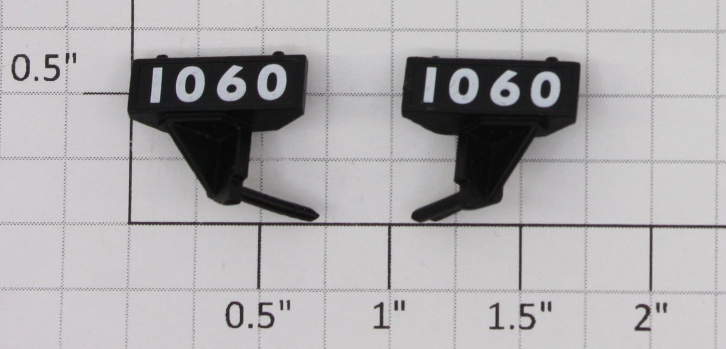 K-Line K3600-X013 #1060 Blackened Metal Number Boards (Set of 2)