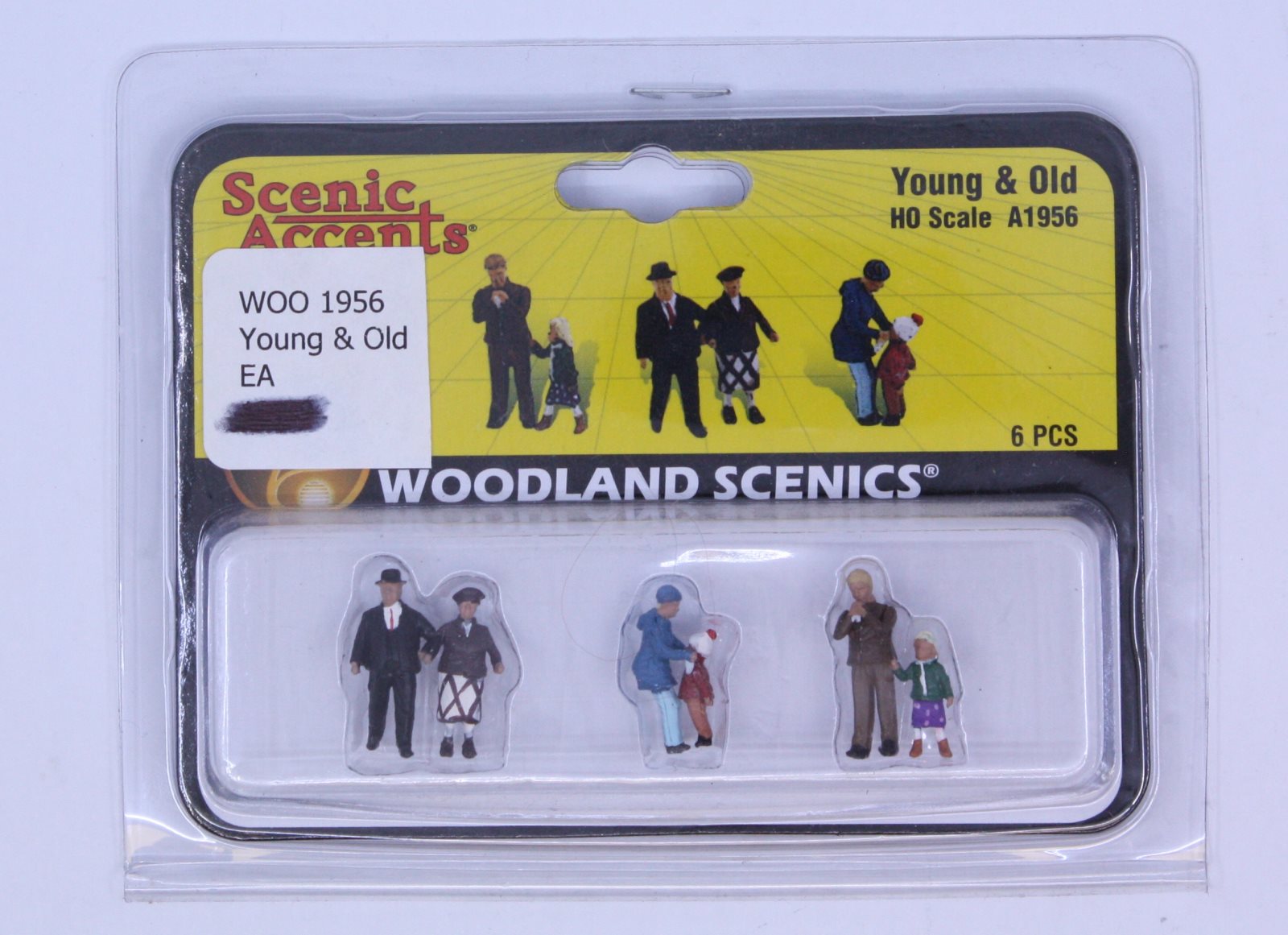 Woodland Scenics A1956 HO Young and Old People Figures (Set of 6)