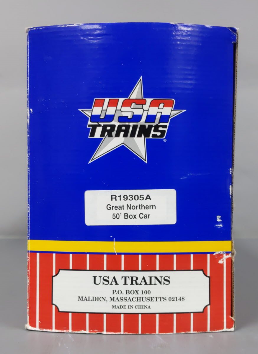 USA Trains R19305A G Great Northern 50 Ft. Box Car with Steel Door (Blue)
