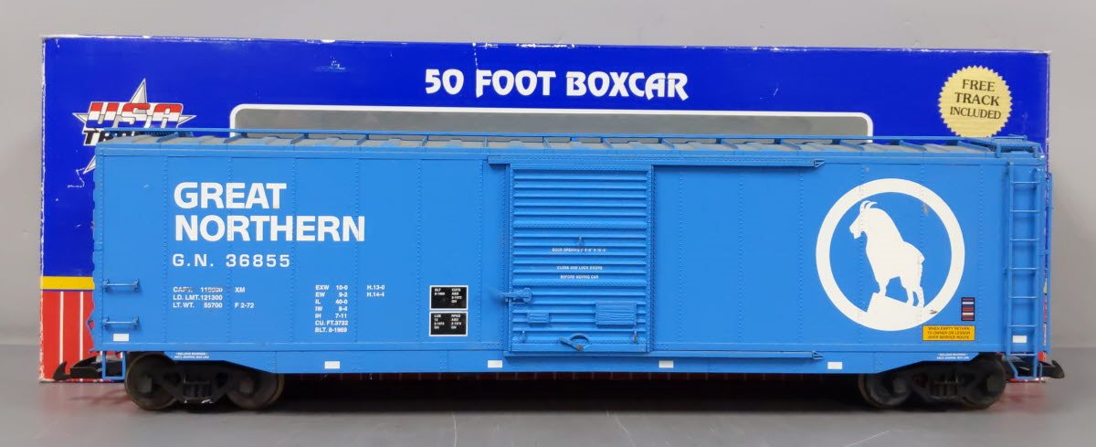 USA Trains R19305A G Great Northern 50 Ft. Box Car with Steel Door (Blue)