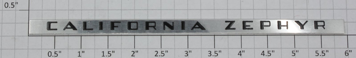 Williams 2500-12 California Zephyr Nameplate with Adhesive