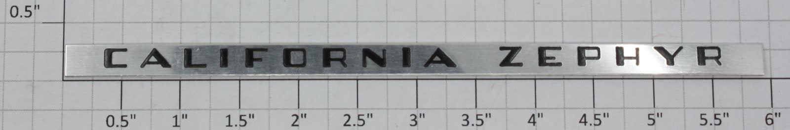 Williams 2500-12 California Zephyr Nameplate with Adhesive