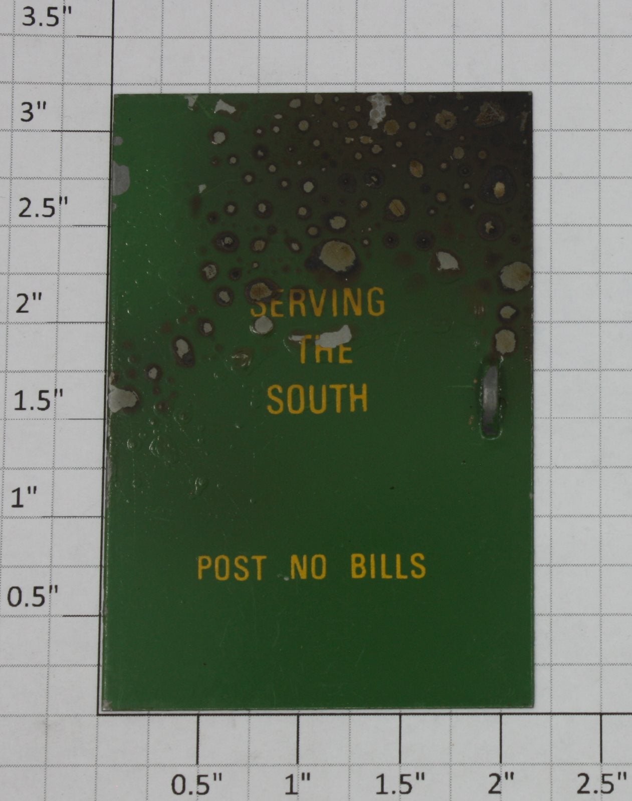 McCoy 100X-1 Green Metal Serving the South Boxcar Door