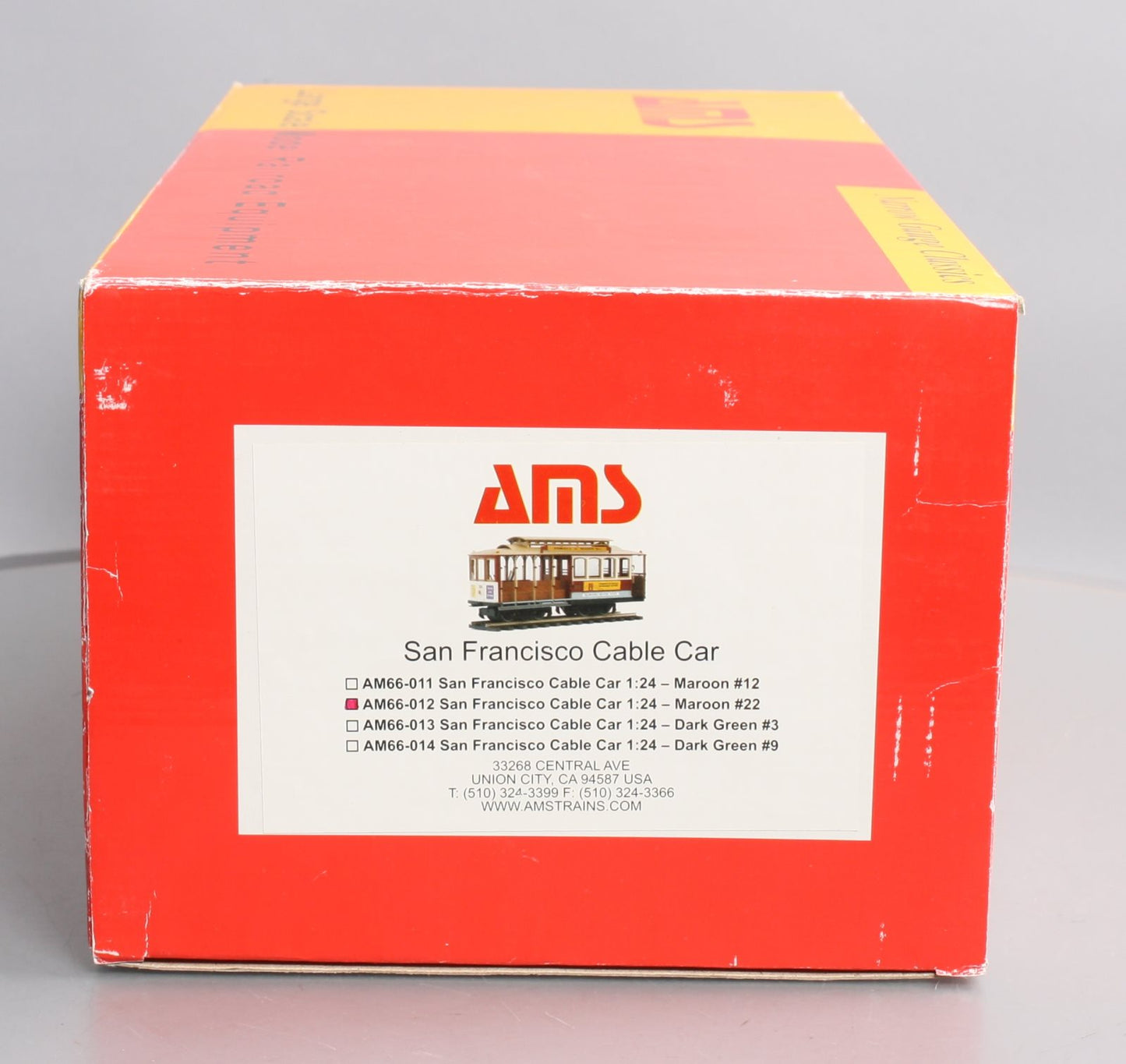 AMS AM66-012 G Scale San Francisco Cable Car Maroon #22 VG/Box