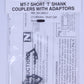 Micro-Trains 00130012 N MT-7 Short T Shank Coupler W/Adaptors