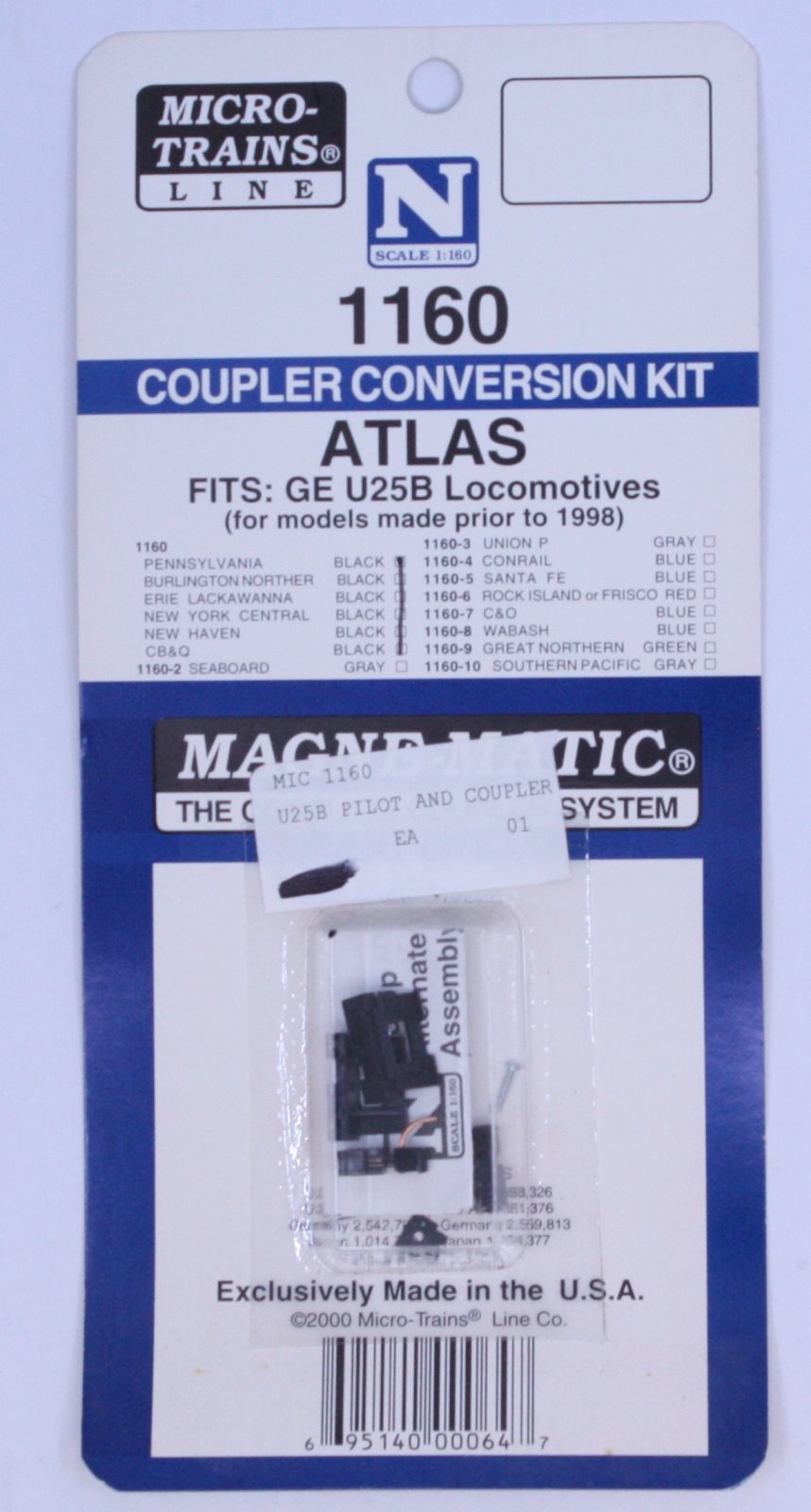 Micro-Trains 1160 N Atlas GE U25B Pilot Locomotive Coupler Conversion Kit