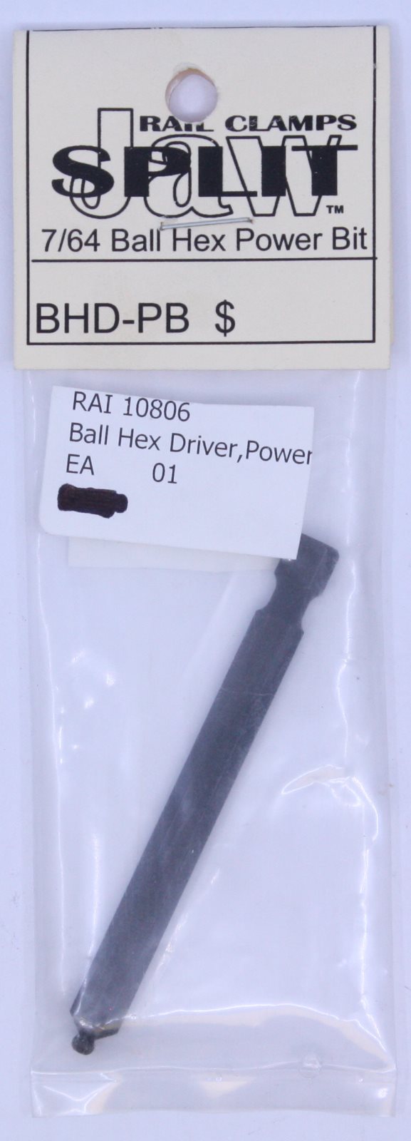 Split Jaw BHD-PB 7/64 Ball Hex Power Bit