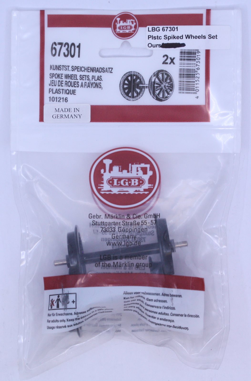LGB 67301 Plastic Spoke Wheel Set (Pair of 2)
