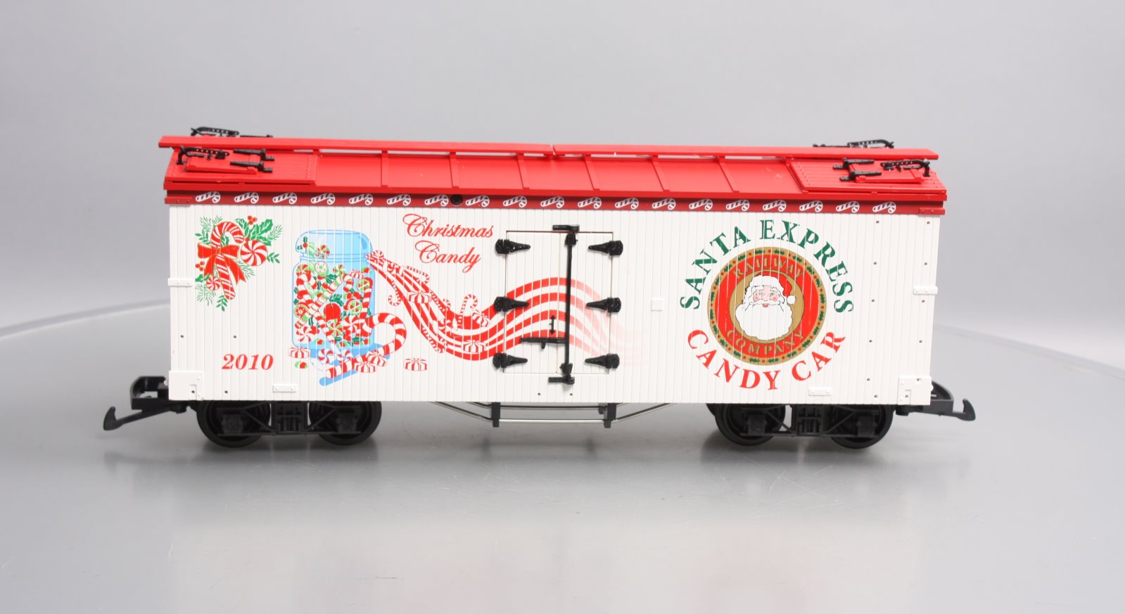 USA Trains 13028 G 2010 Christmas Car Santa Express Candy Car Wood Ice Reefer