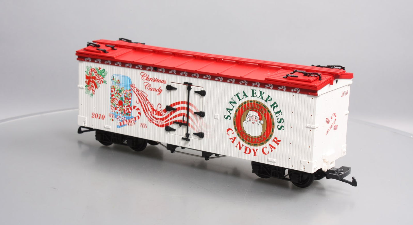 USA Trains 13028 G 2010 Christmas Car Santa Express Candy Car Wood Ice Reefer