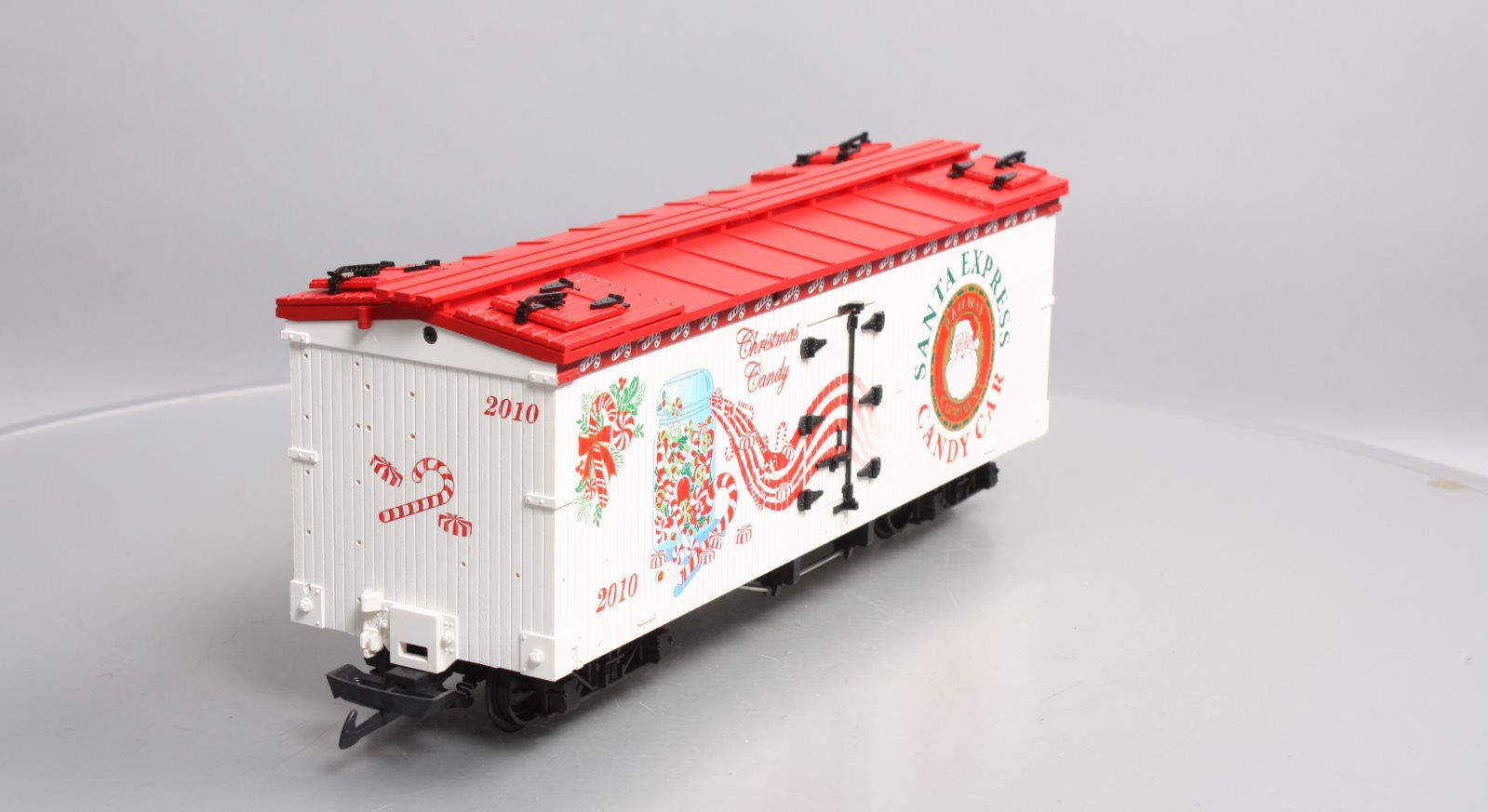 USA Trains 13028 G 2010 Christmas Car Santa Express Candy Car Wood Ice Reefer