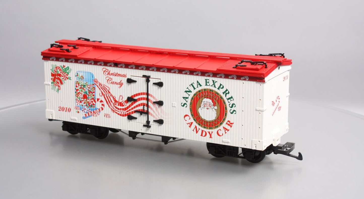 USA Trains 13028 G 2010 Christmas Car Santa Express Candy Car Wood Ice Reefer