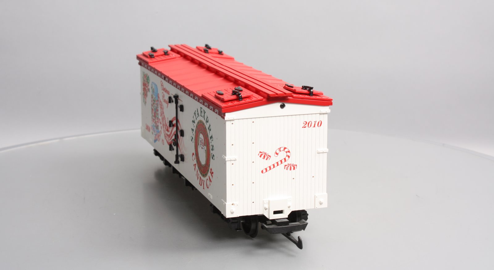USA Trains 13028 G 2010 Christmas Car Santa Express Candy Car Wood Ice Reefer