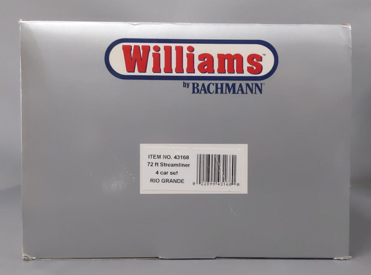 Williams 43168 D&RGW 72 Ft. Streamline Passenger Car (Pack of 4)