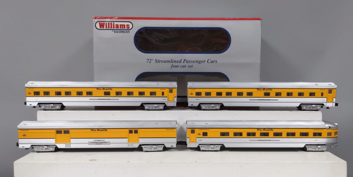 Williams 43168 D&RGW 72 Ft. Streamline Passenger Car (Pack of 4)