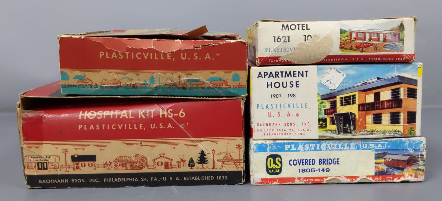 Plasticville Vintage Plastic Kits HS-6, 1621-100, 1805-149, 1907-198, FH-4 [5] EX/Box