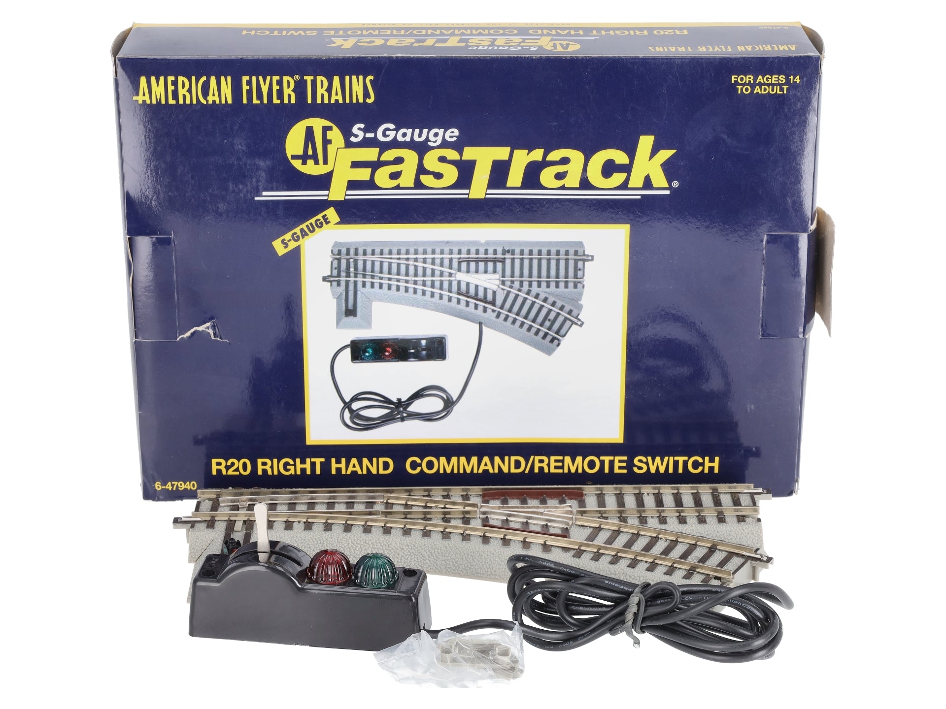 American Flyer 6-47940 S Right Hand R-20 FasTrack Command Control Switch Turnout