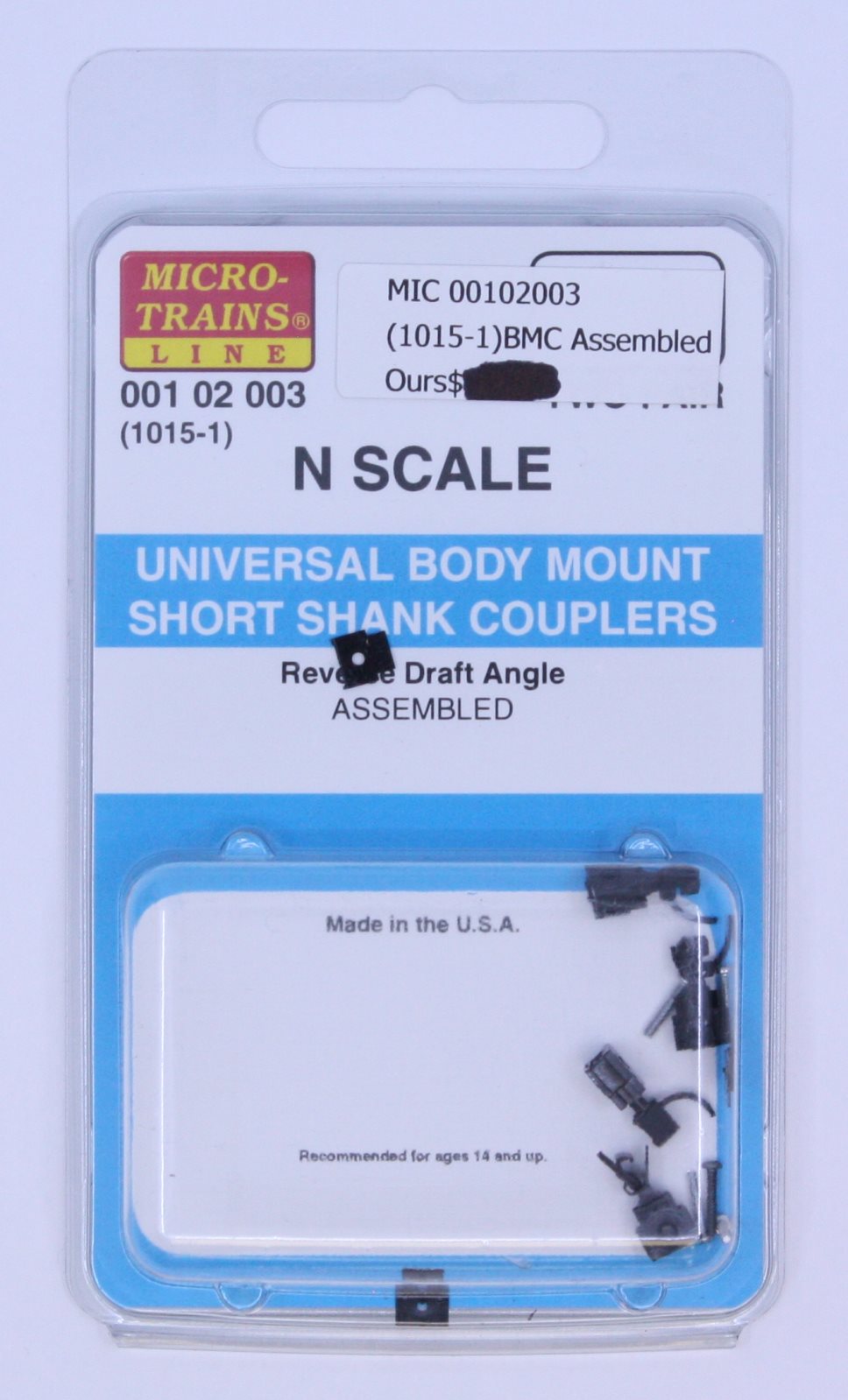 MicroTrains 00102003 1015-1 N Universal Body Mount Short Shank Couplers