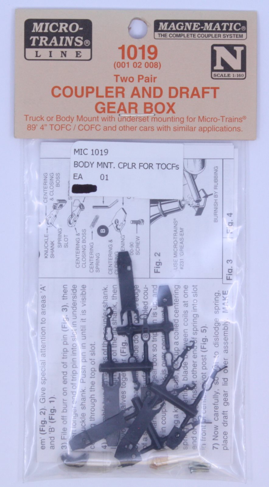 MicroTrains 00102008 (1019) N Coupler and Draft Gear Box Kit