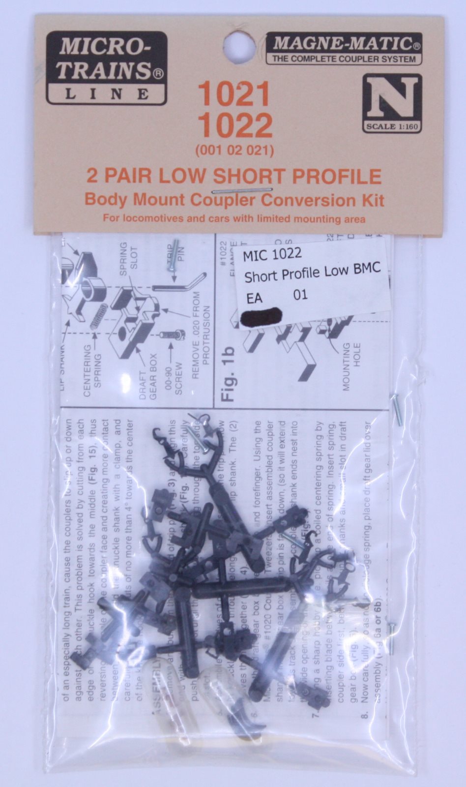 MicroTrains 00102021 (1021/1022) N Low Short Profile Couplers (Pair of 2)