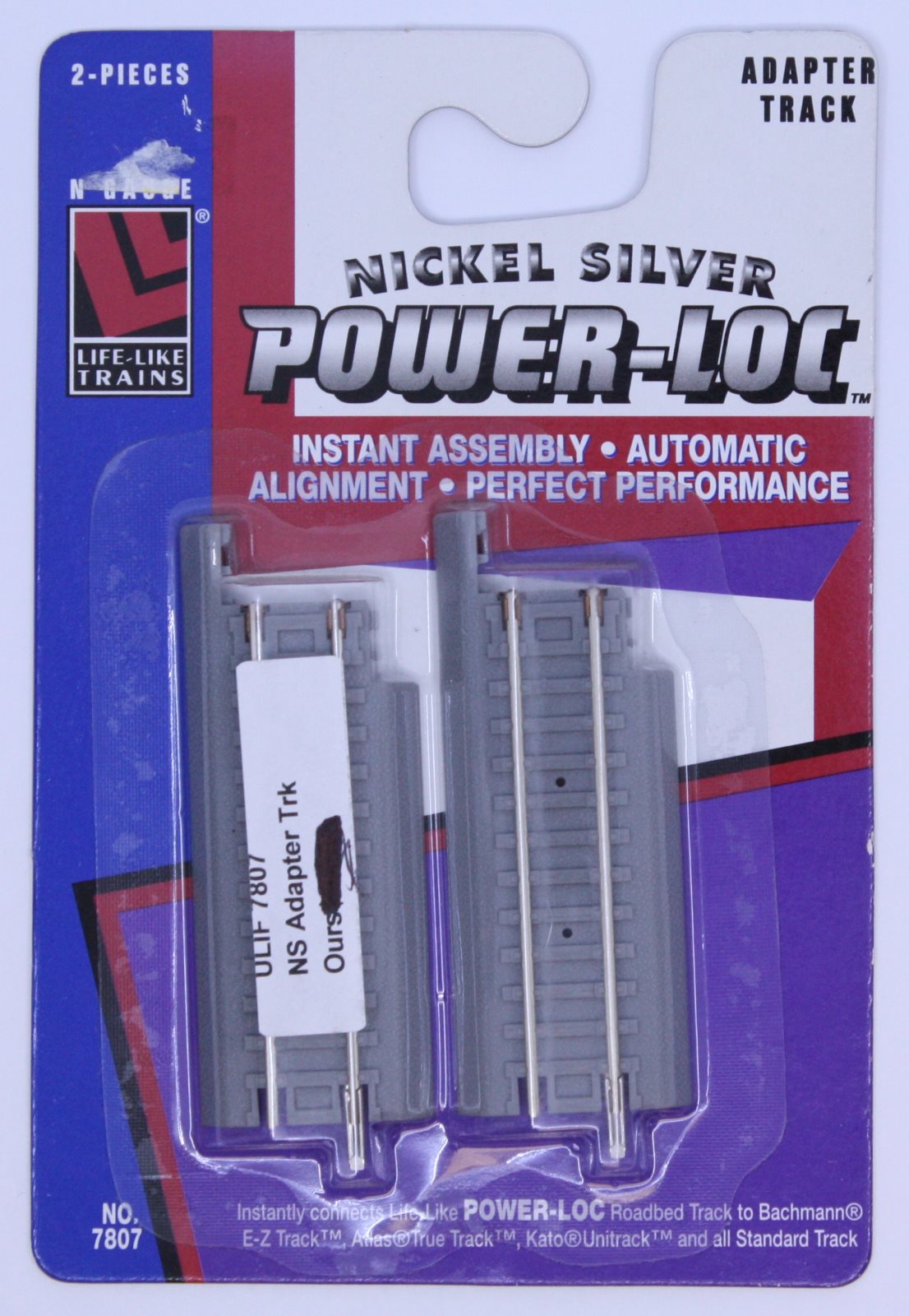 Life Like 7807 N Scale Nickel Silver Power-Loco Adapter Track