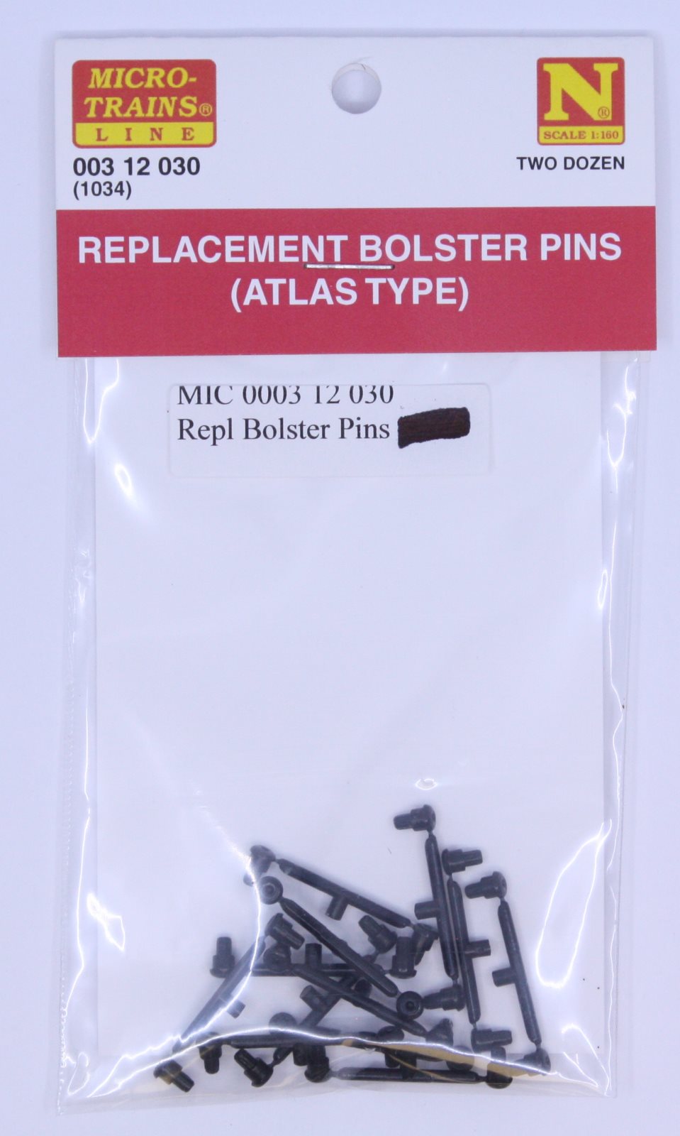 MicroTrains 00312030 N Bolster Pins For Conversion of Atlas (Bag of 24)