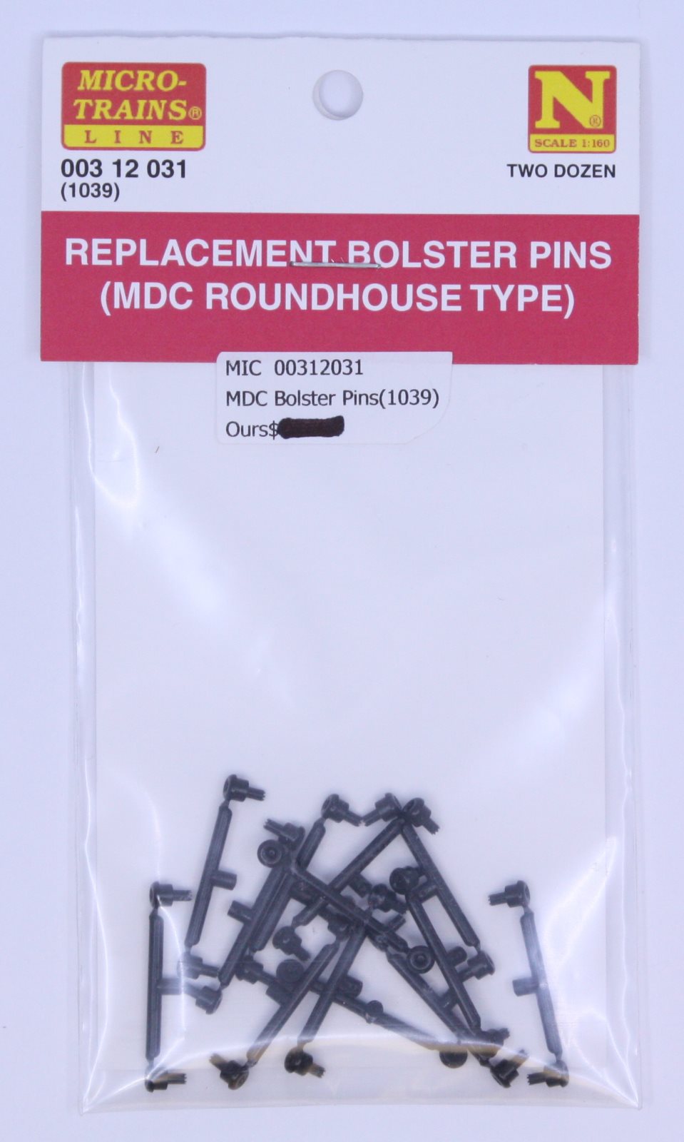 Micro-Trains 00312031 N MDC-type Conversion Bolster Pins (Pack of 24)