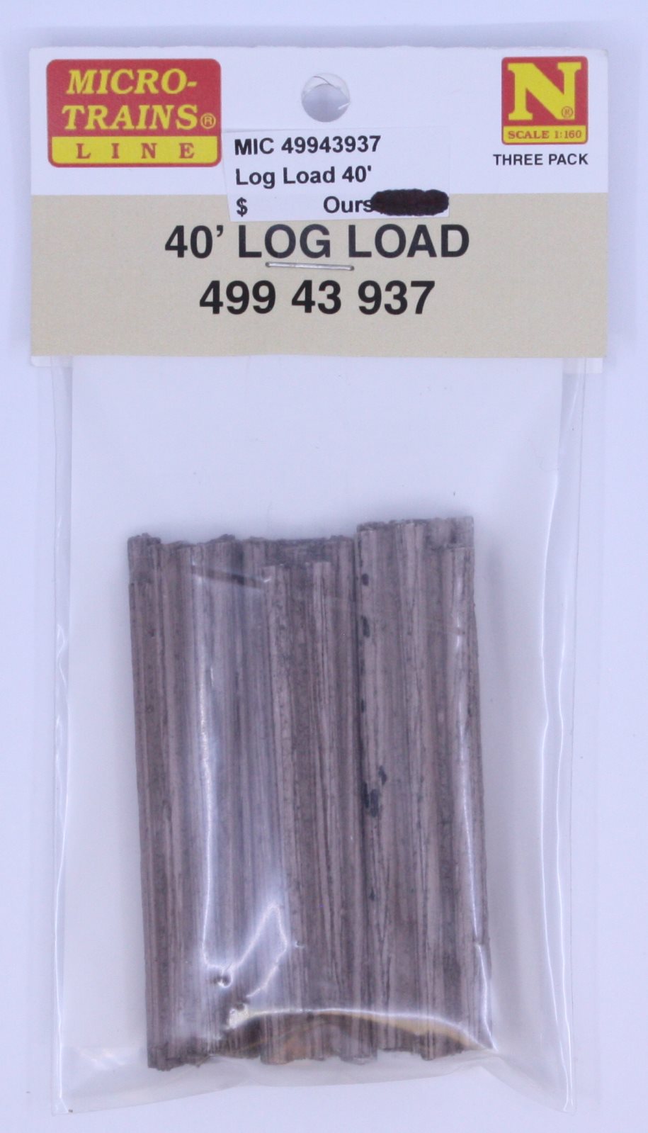 Micro-Trains 49943937 N Scale 40' Log Load (Pack of 3)