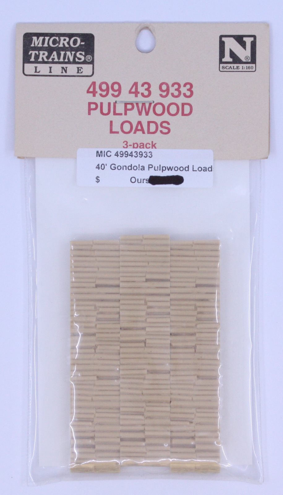 Micro-Trains 49943933 N 40' Gondola Pulpwood Load