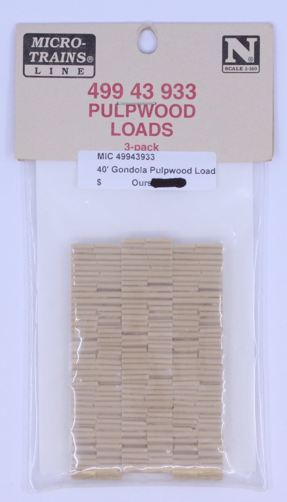 Micro-Trains 49943933 N 40' Gondola Pulpwood Load