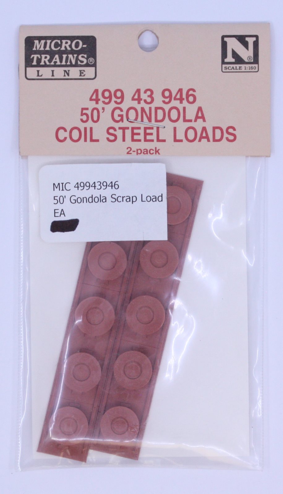 Micro-Trains 49943946 N 50' Gondola Coil Steel Loads (Pack of 2)