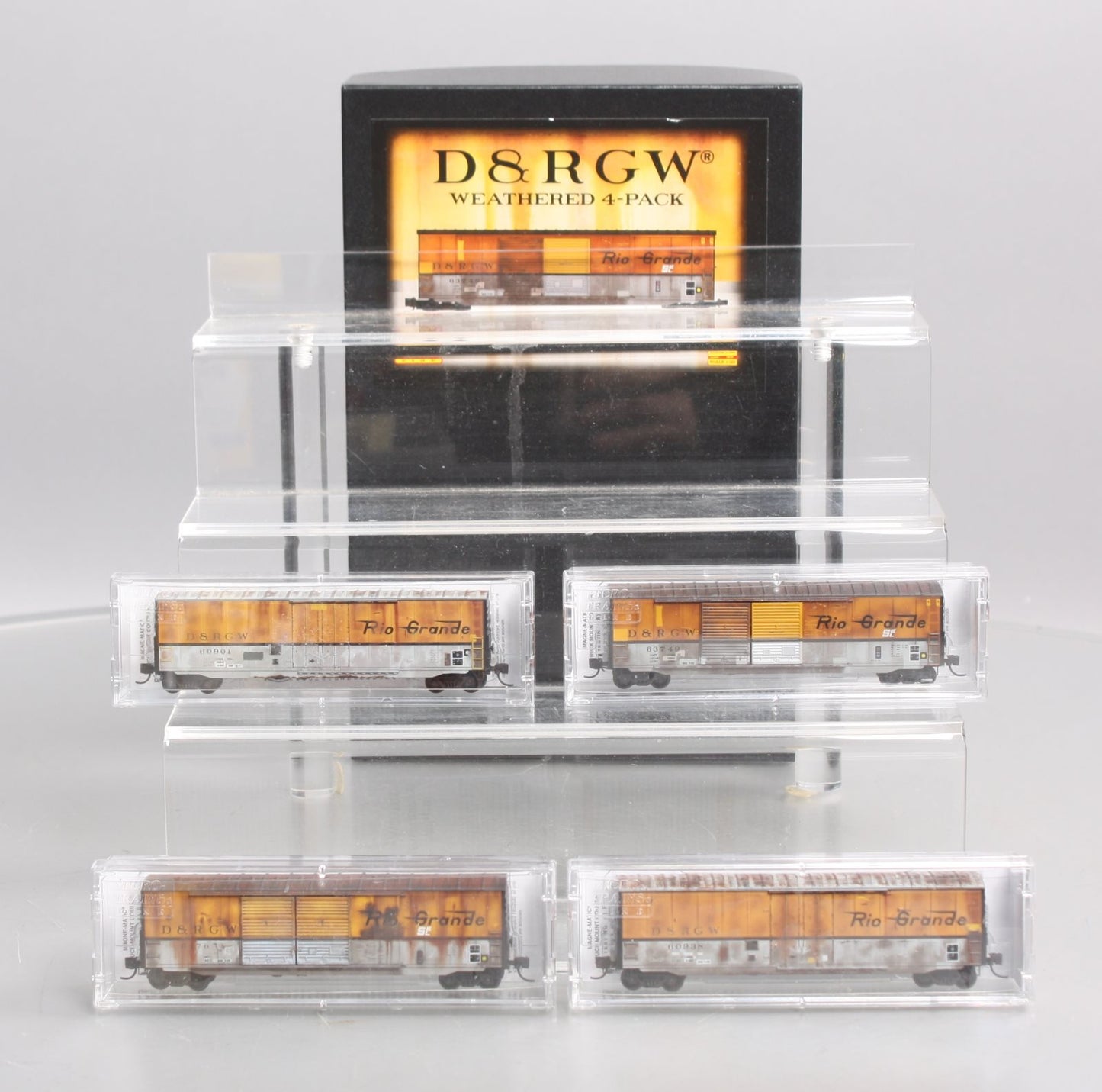 Micro-Trains 99305850 N D&RGW Weathered 50' Standard Boxcar (Set of 4)