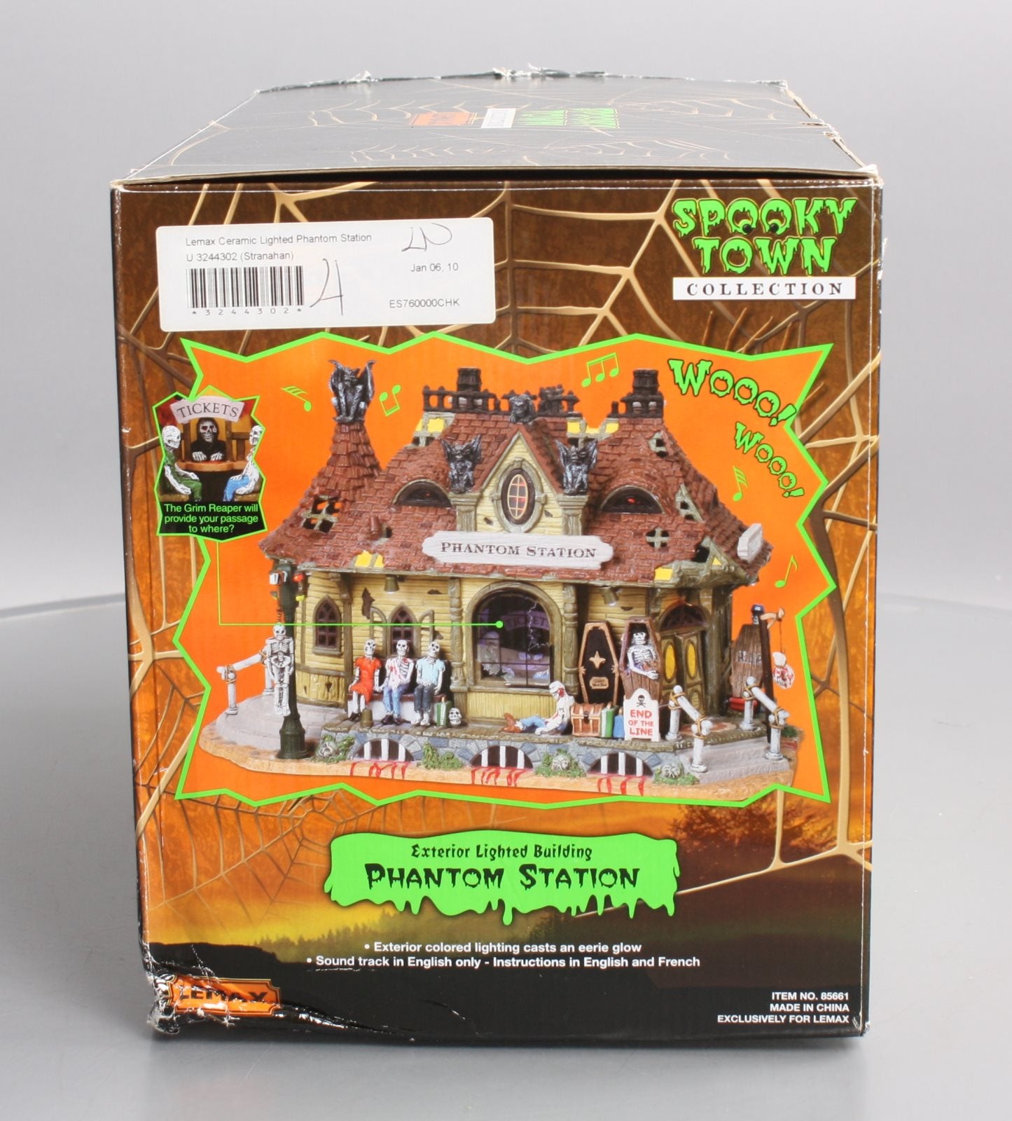 Lemax 85661 Spooky Town Phantom Station Musical Building EX/Box