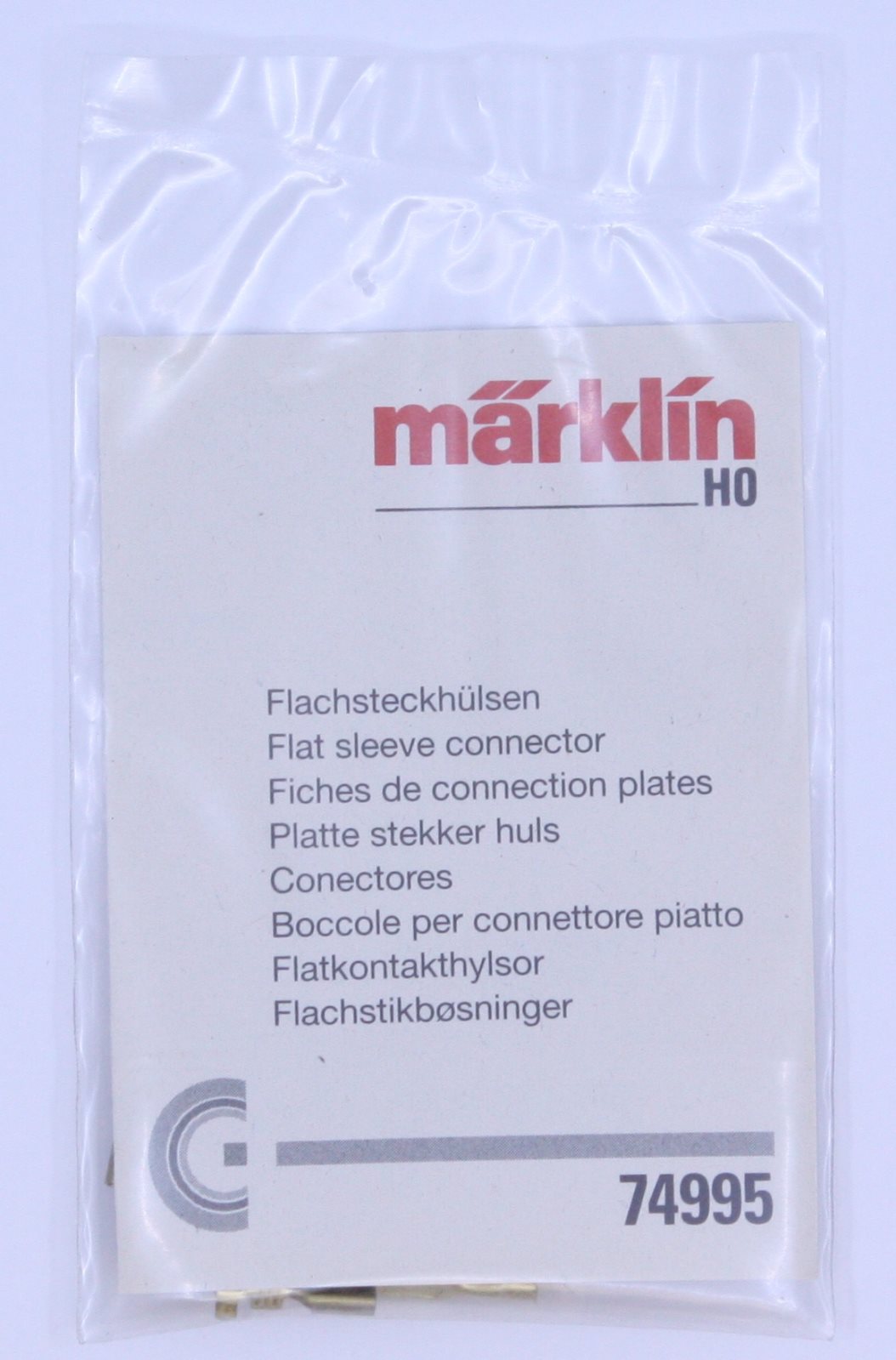 Marklin 74995 HO Nickel Flat Sleeve Connectors (Pack of 20)