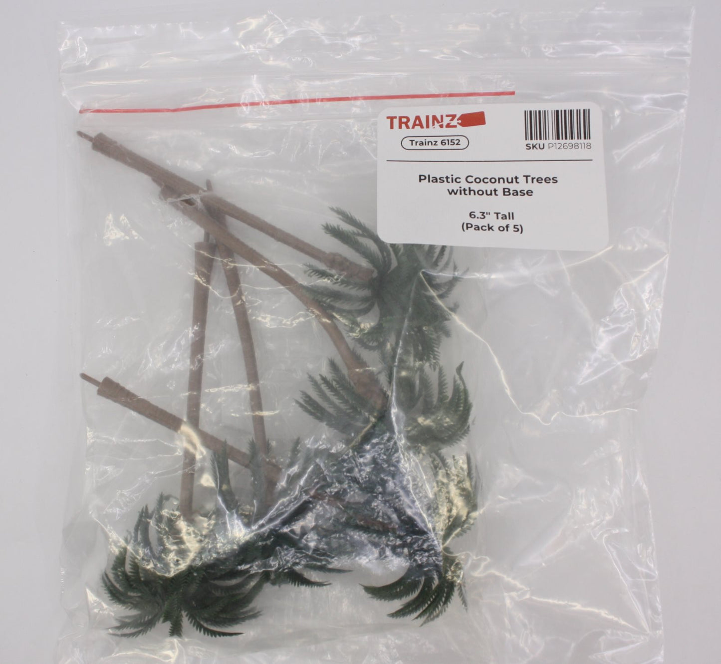 Trainz 6152 Plastic Coconut Trees without Base 6.3" Tall (Pack of 5)